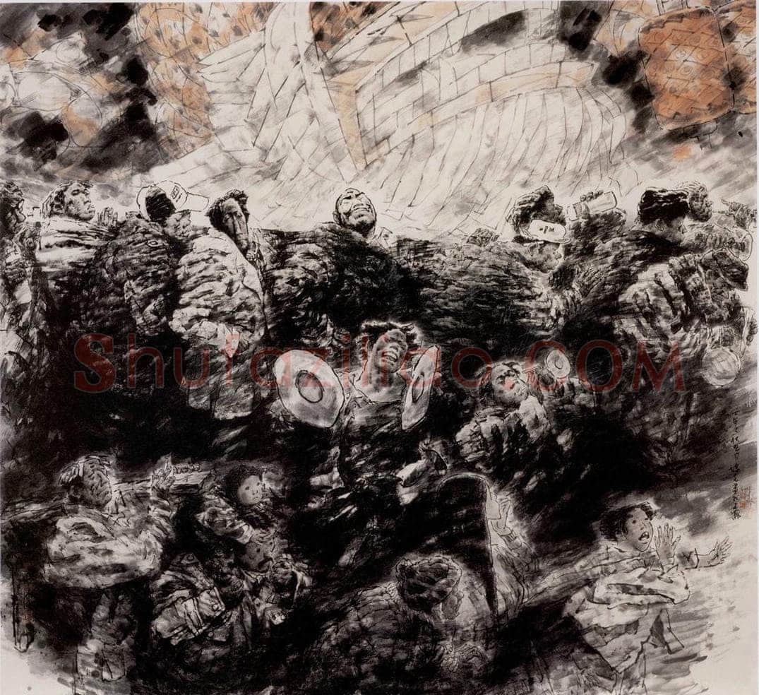 2002年 方增先 《家乡板凳龙》 书画作品
