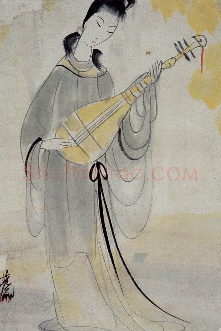 1961年 林风眠 《弹唱》 书画作品