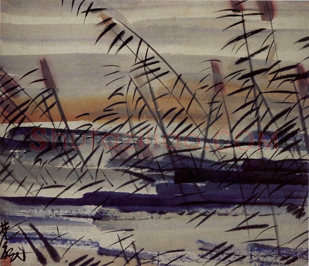 70年代 林风眠 《芦花》 书画作品
