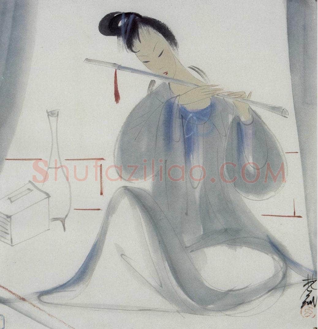 60年代 林风眠 《横笛》 书画作品