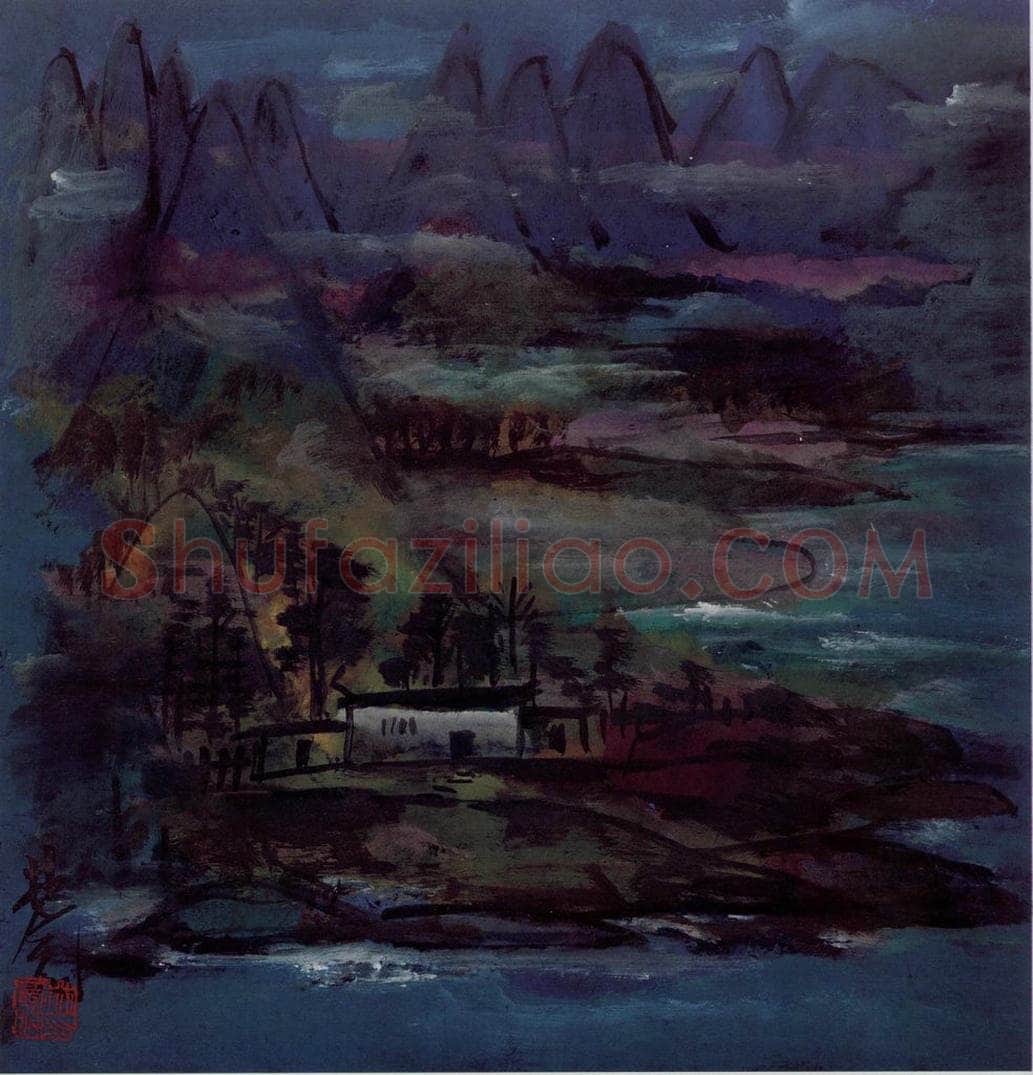 70年代 林风眠 《春江》 书画作品