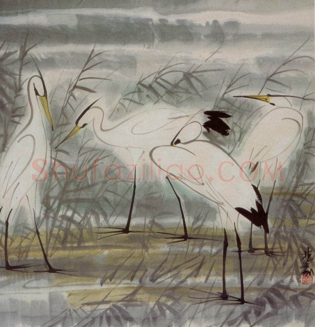 80年代 林风眠 《鹭鸶》 书画作品