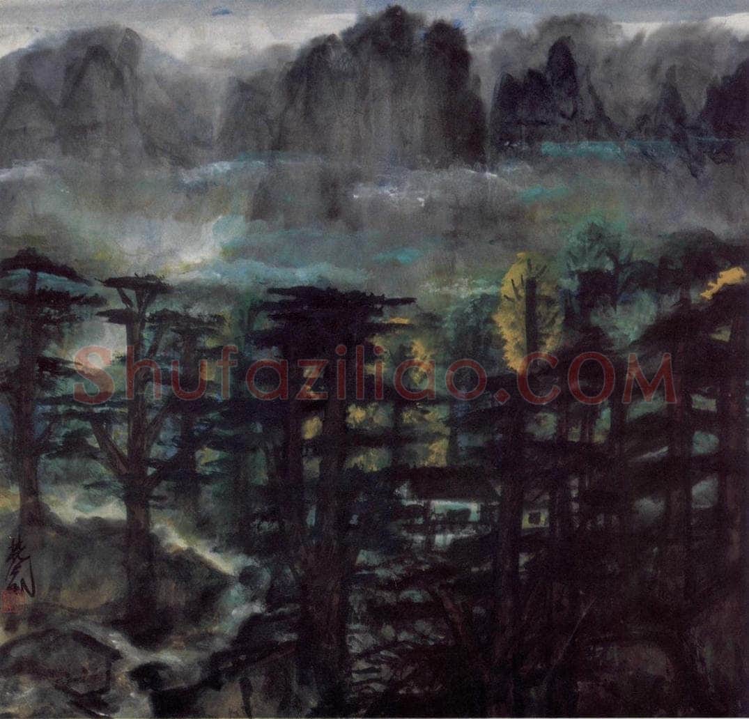 80年代 林风眠 《丛林》 书画作品