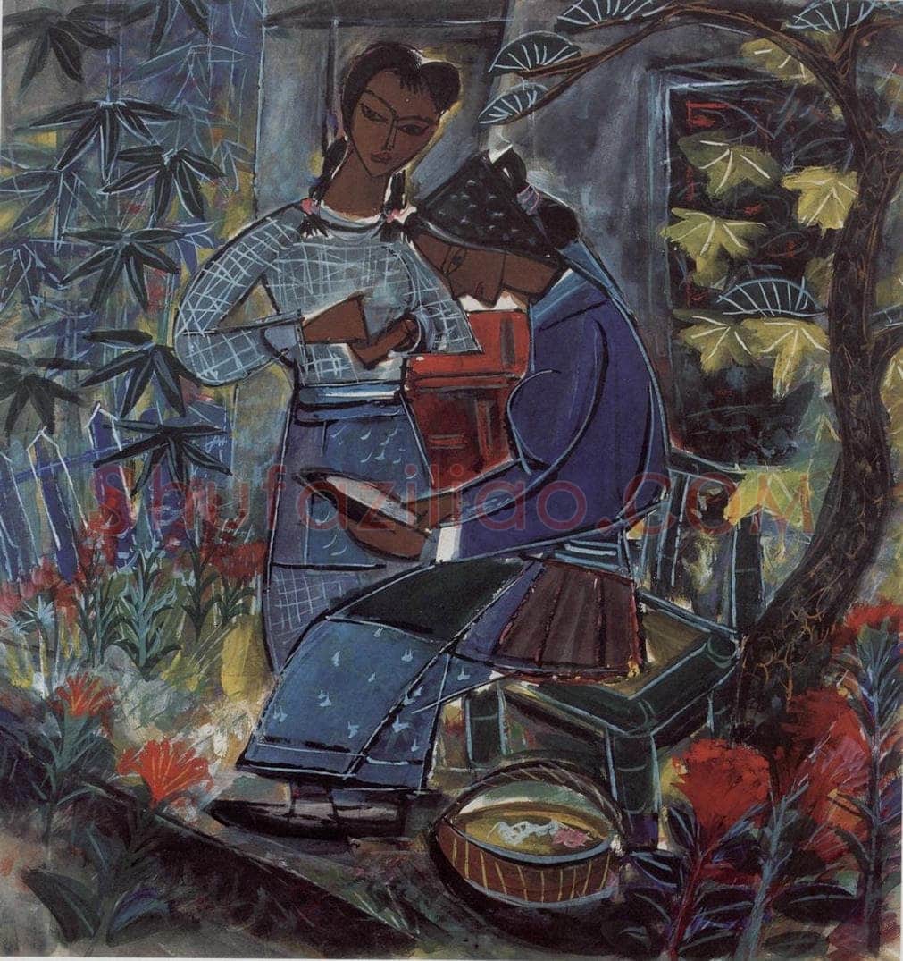 60年代 林风眠 《绣鞋》 书画作品