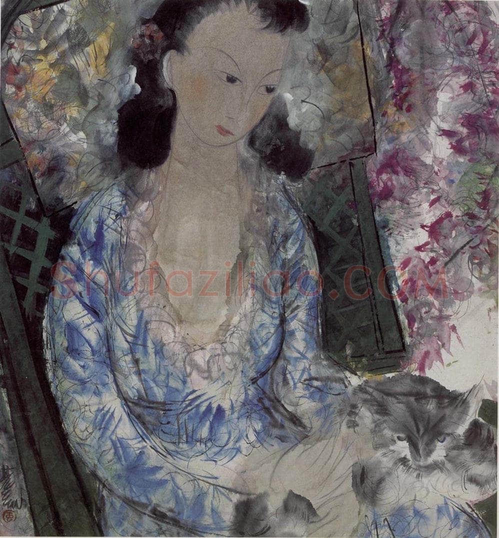 60年代 林风眠 《《小猫》 书画作品