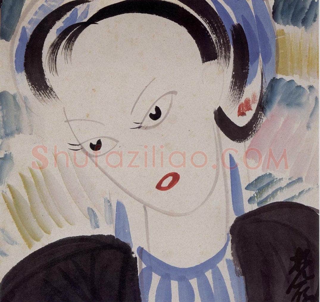 约40年代 林风眠 《头像》 书画作品