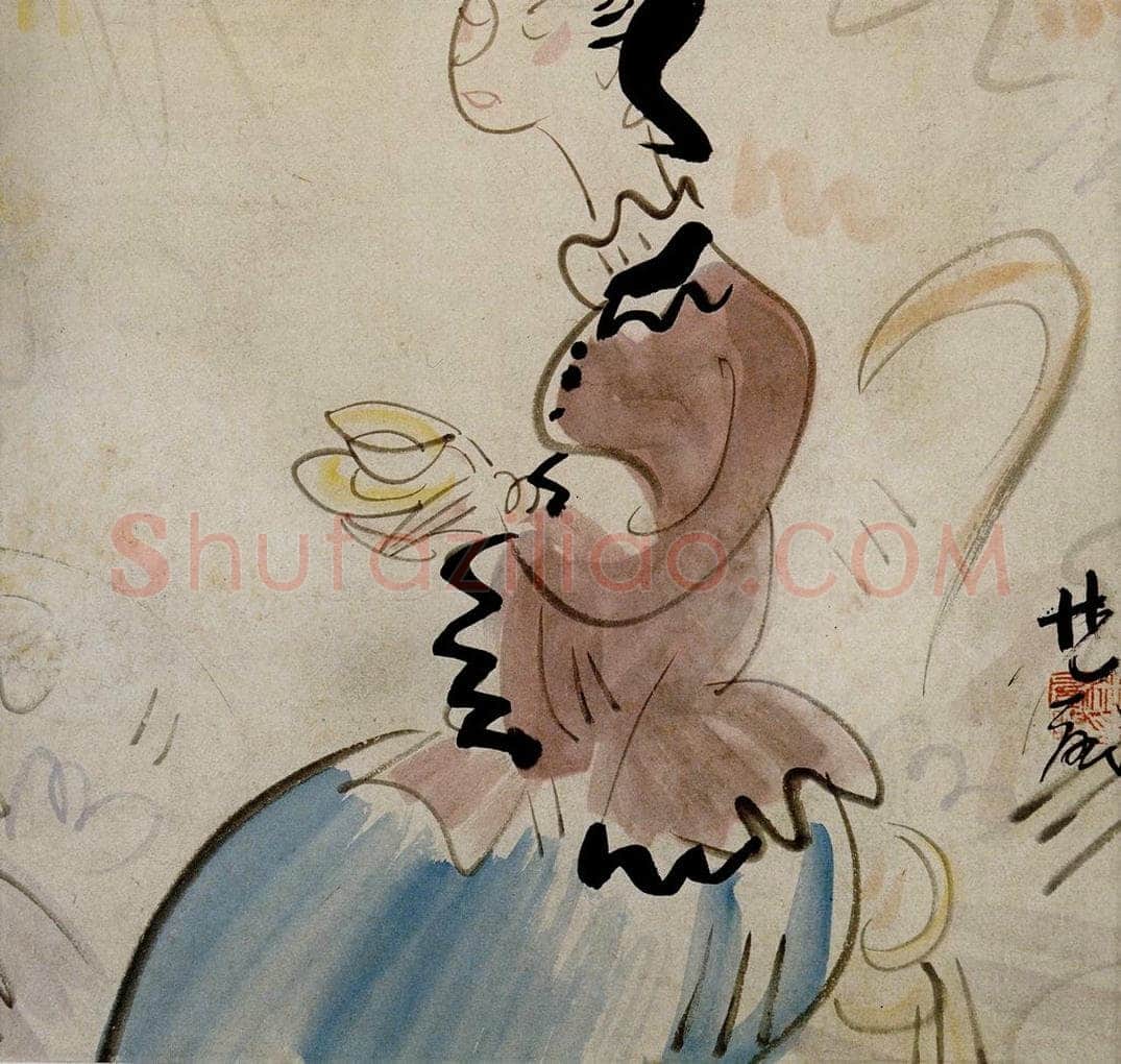 约40年代 林风眠 《品茗》 书画作品