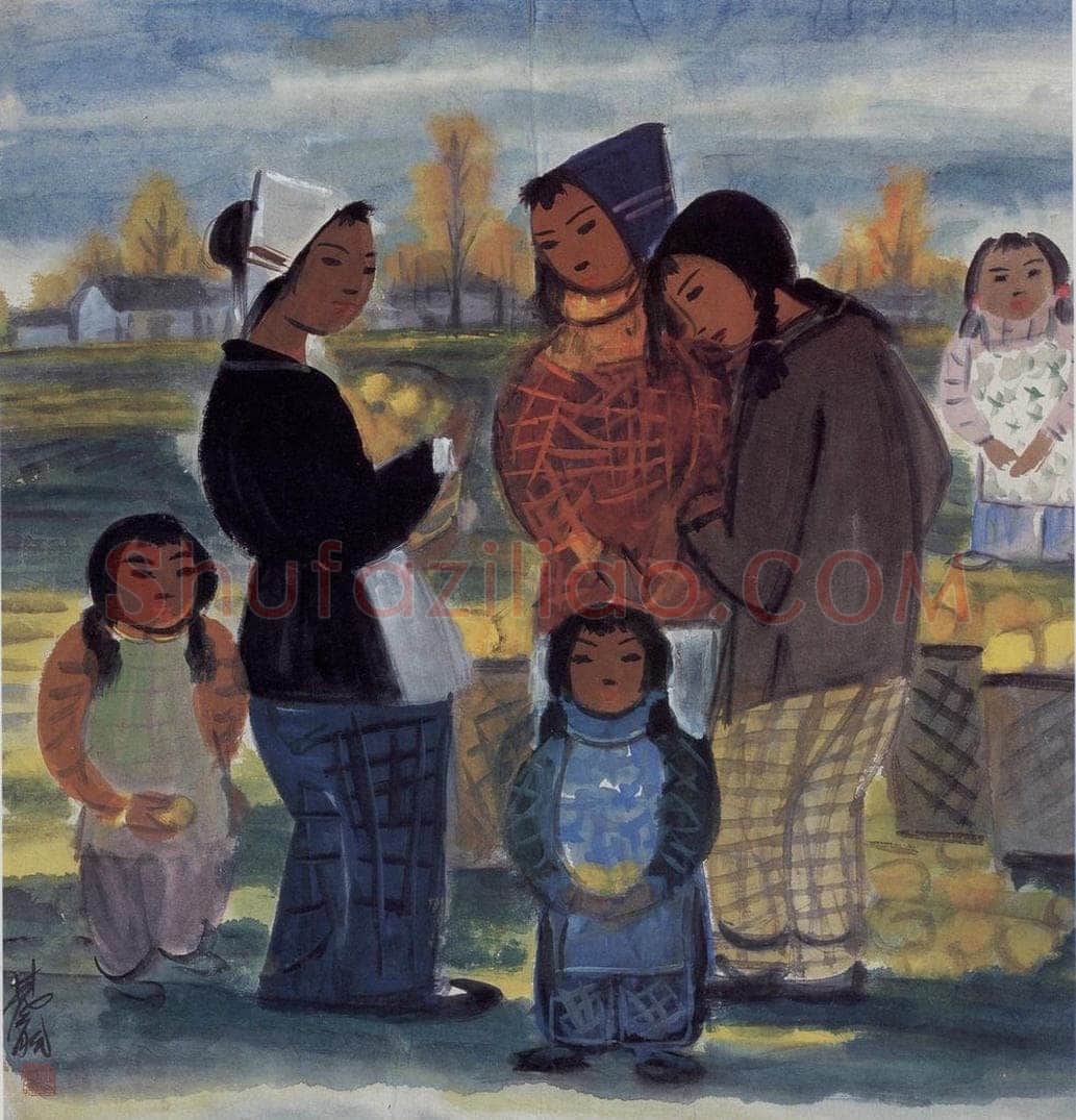 50年代 林风眠 《农妇（收获）》 书画作品
