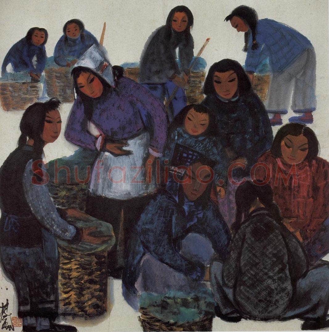 50年代 林风眠 《农妇(满筐)》 书画作品