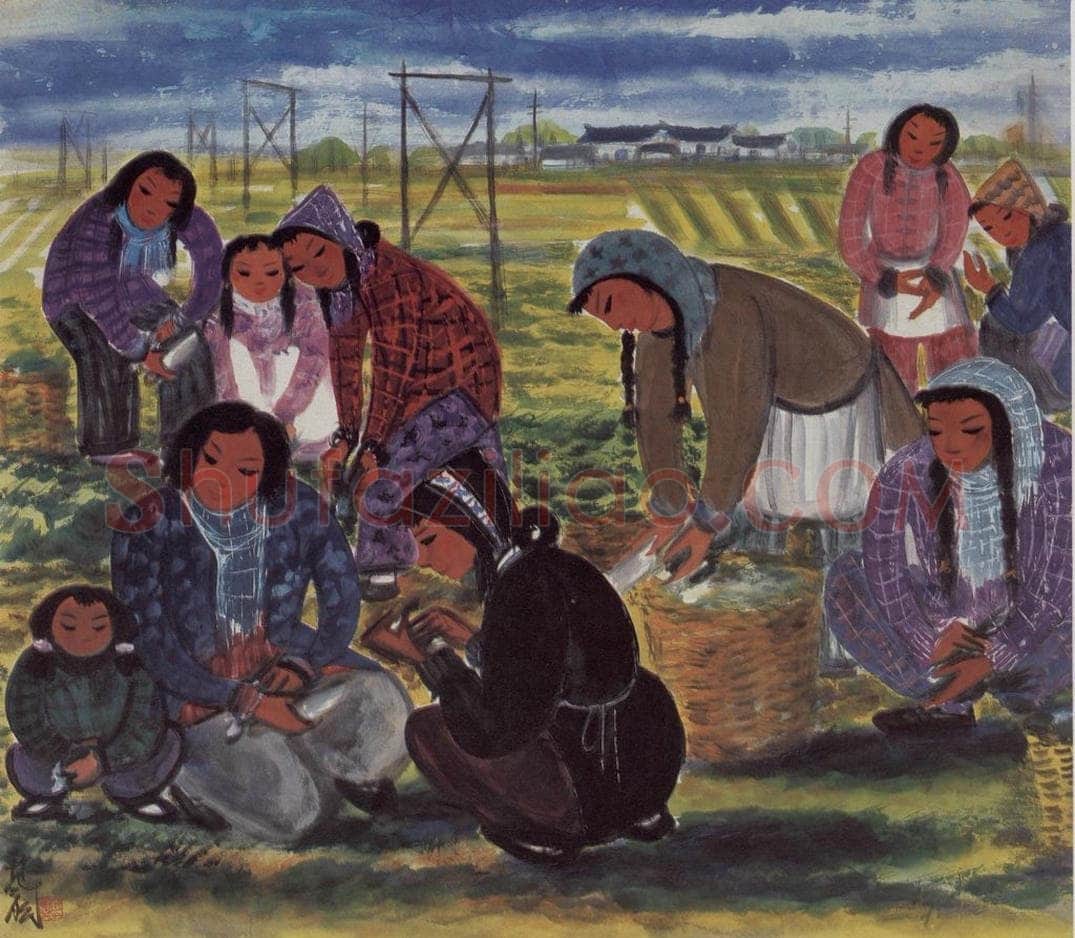 50年代 林风眠 《农妇(田间)》 书画作品