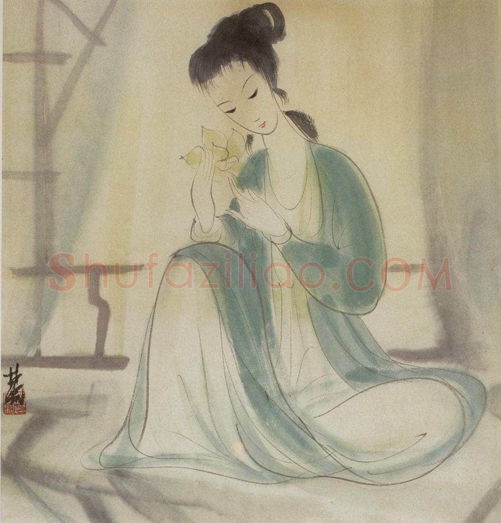 50年代 林风眠 《荷花女》 书画作品