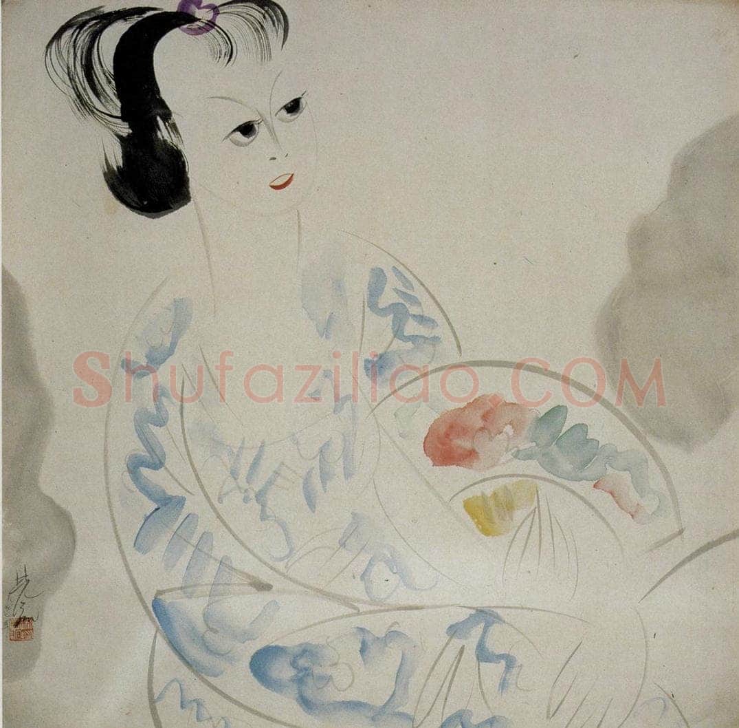1947年 林风眠 《花扇》 书画作品