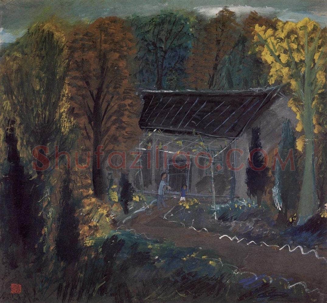 约40年代 林风眠 《农家》 书画作品