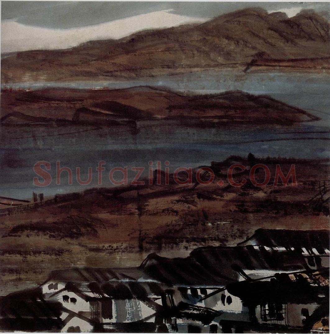 约40年代 林风眠 《村落》 书画作品