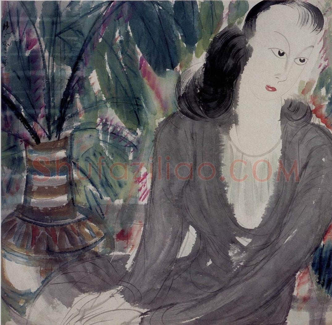 40年代 林风眠 《仕女》 书画作品