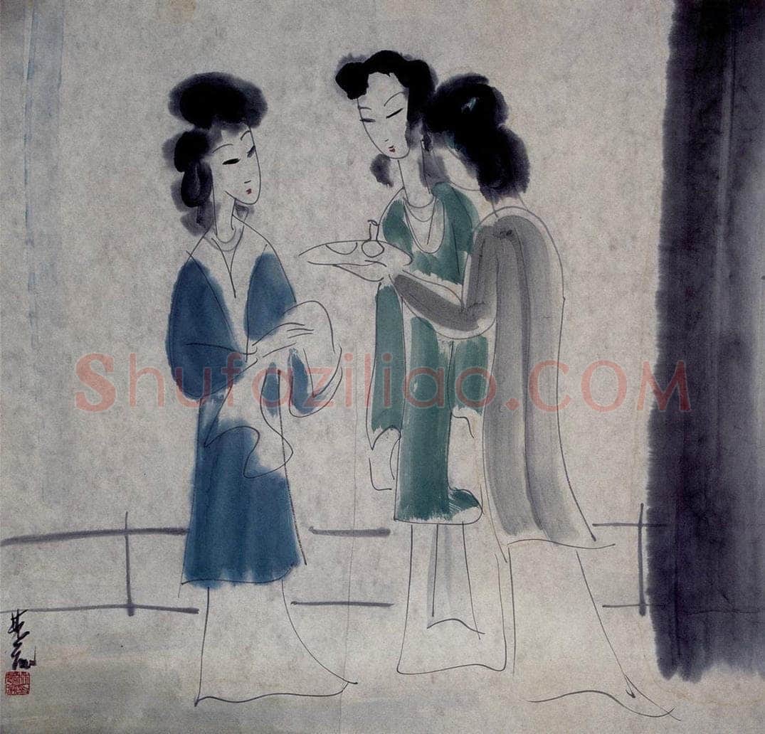 40年代 林风眠 《三姐妹》 书画作品