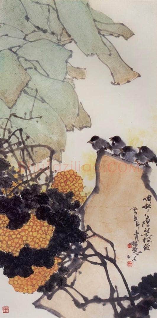 1995年 高冠华 啁啾、啁啾 书画作品
