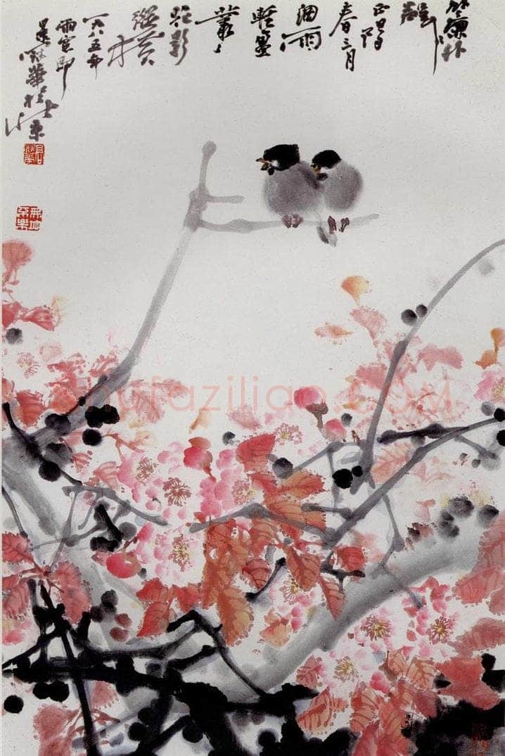 1985年 高冠华 簾外声声 书画作品