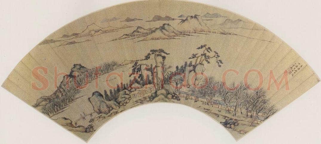明 丁云鹏 《春景山水图》 书画作品