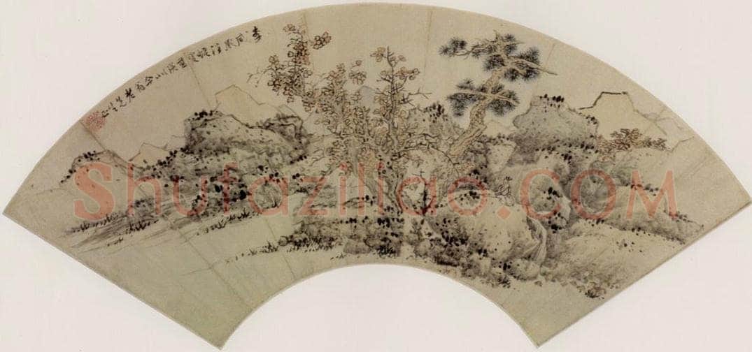 明 蓝瑛 《秋景山水》 书画作品