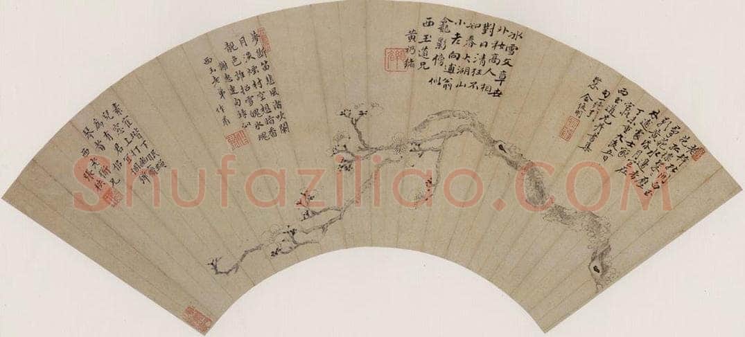 清 金俊明 《老干梅花》 书画作品