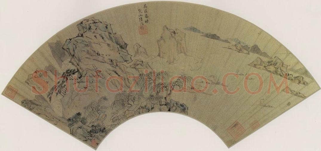 明 陆治 《具区春晓图》 书画作品