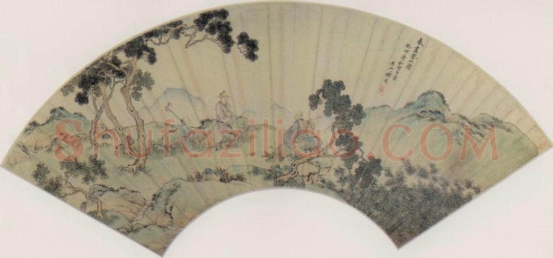 清 柳遇 《春尽登山图》 书画作品