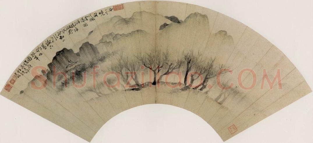 清 高其佩 《春柳烟霭图》 书画作品