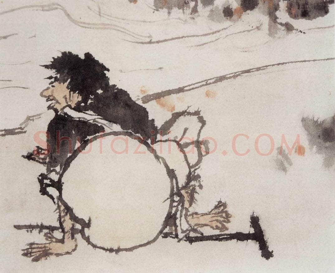 1960年代 潘天寿 《铁拐李图卷》 书画作品