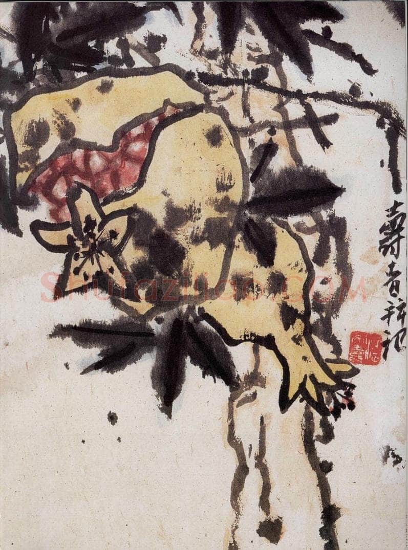 1960年代 潘天寿 《石榴图轴》 书画作品
