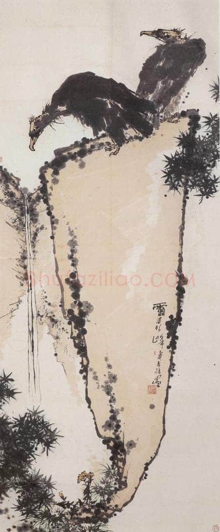 1960年代 潘天寿 《雄视图轴》 书画作品