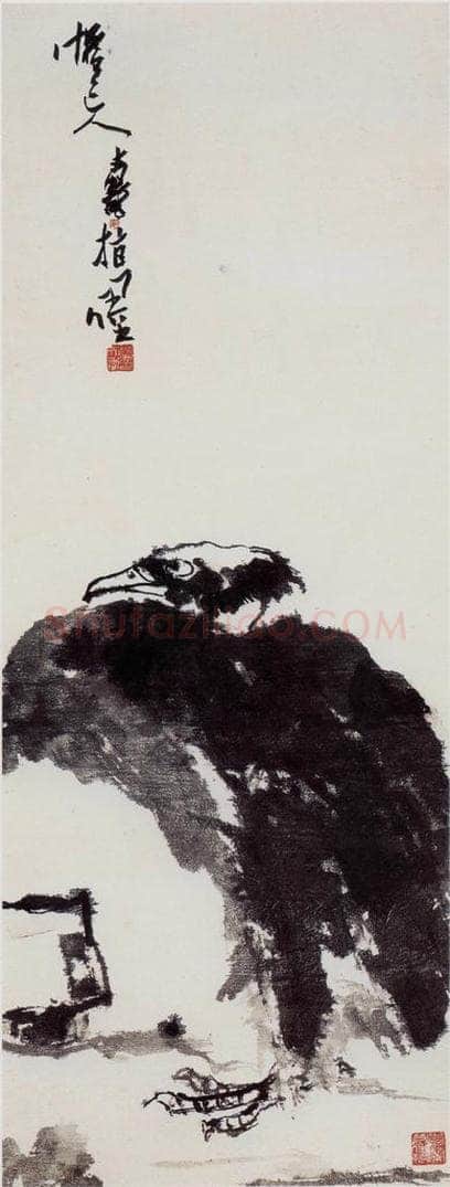 1940年代 潘天寿 《灵鹫图轴》 书画作品