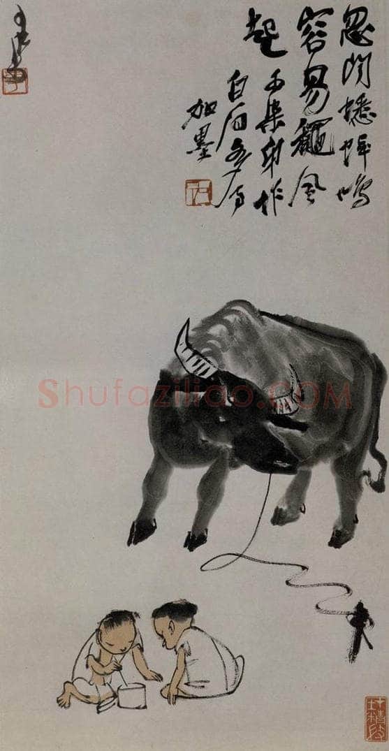 1947年 李可染 《牧牛图[1]》 书画作品