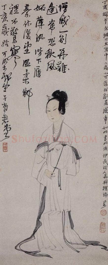 1947年 李可染 《仕女（温柔乡里不惊寒）》 书画作品