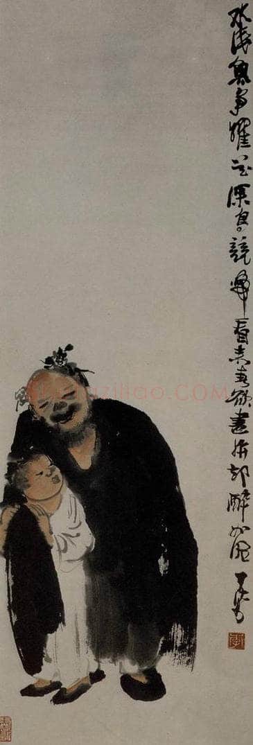 李可染 《春社醉归》 书画作品