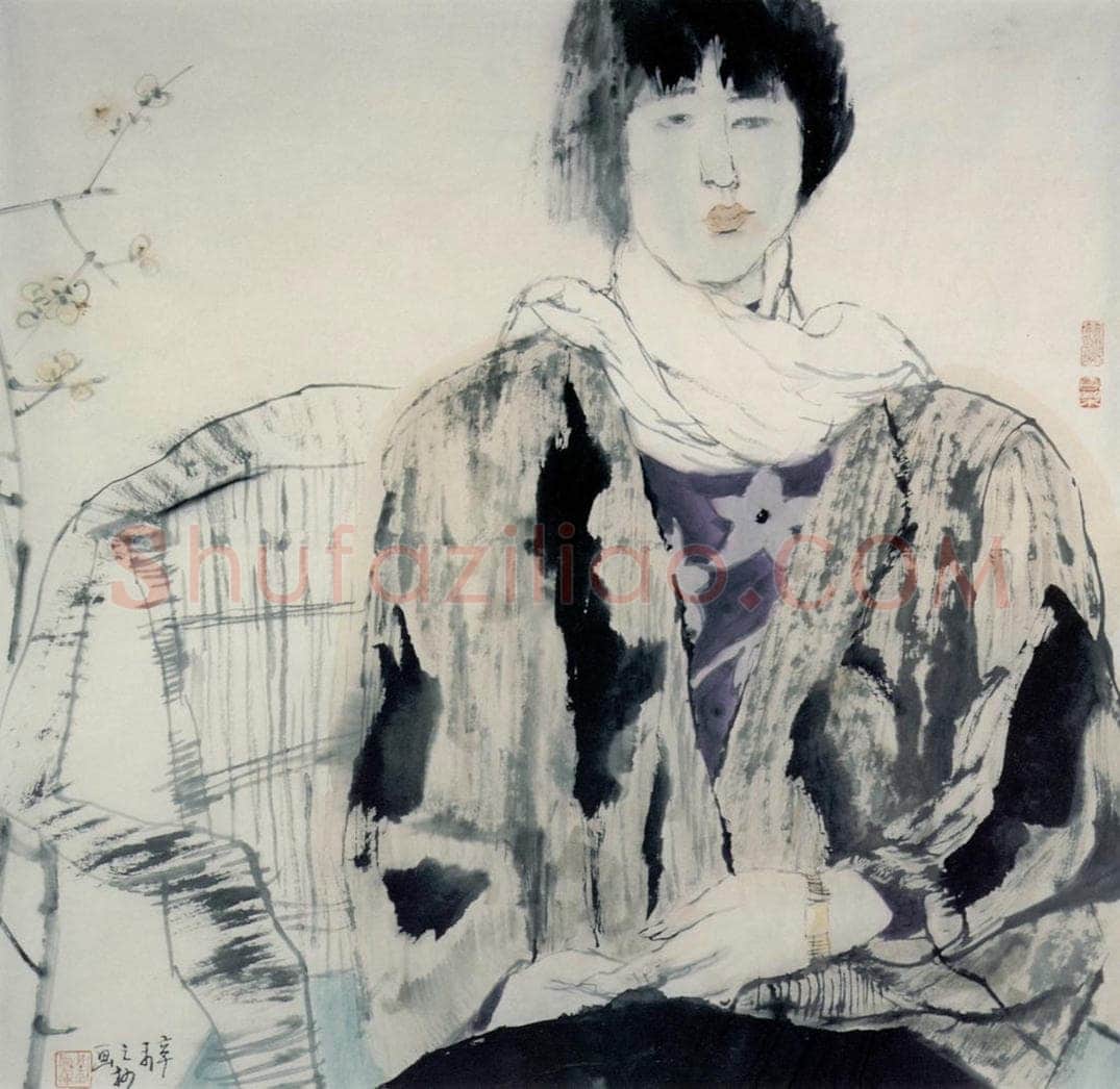 1991年 刘国辉 《绿梅》 书画作品