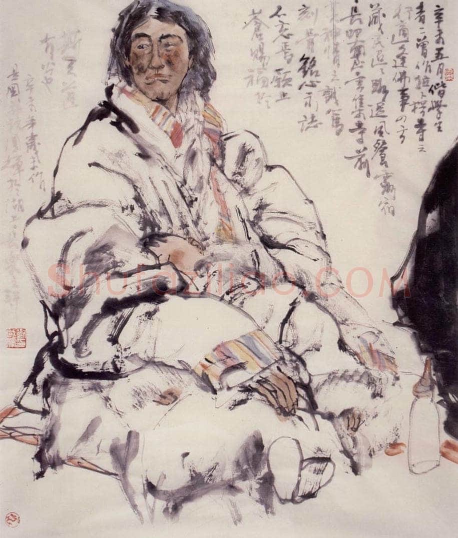 1985年 刘国辉 《母与子》 书画作品