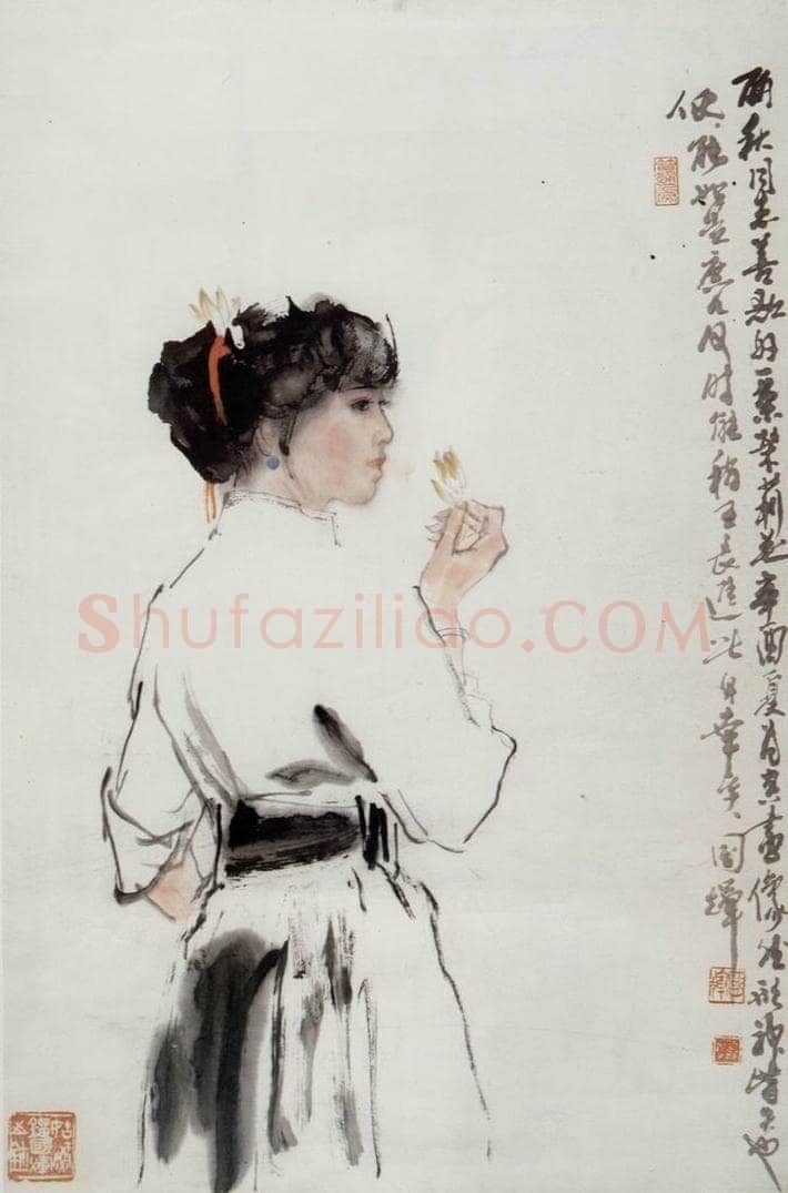 1981年 刘国辉 《茉莉花》 书画作品