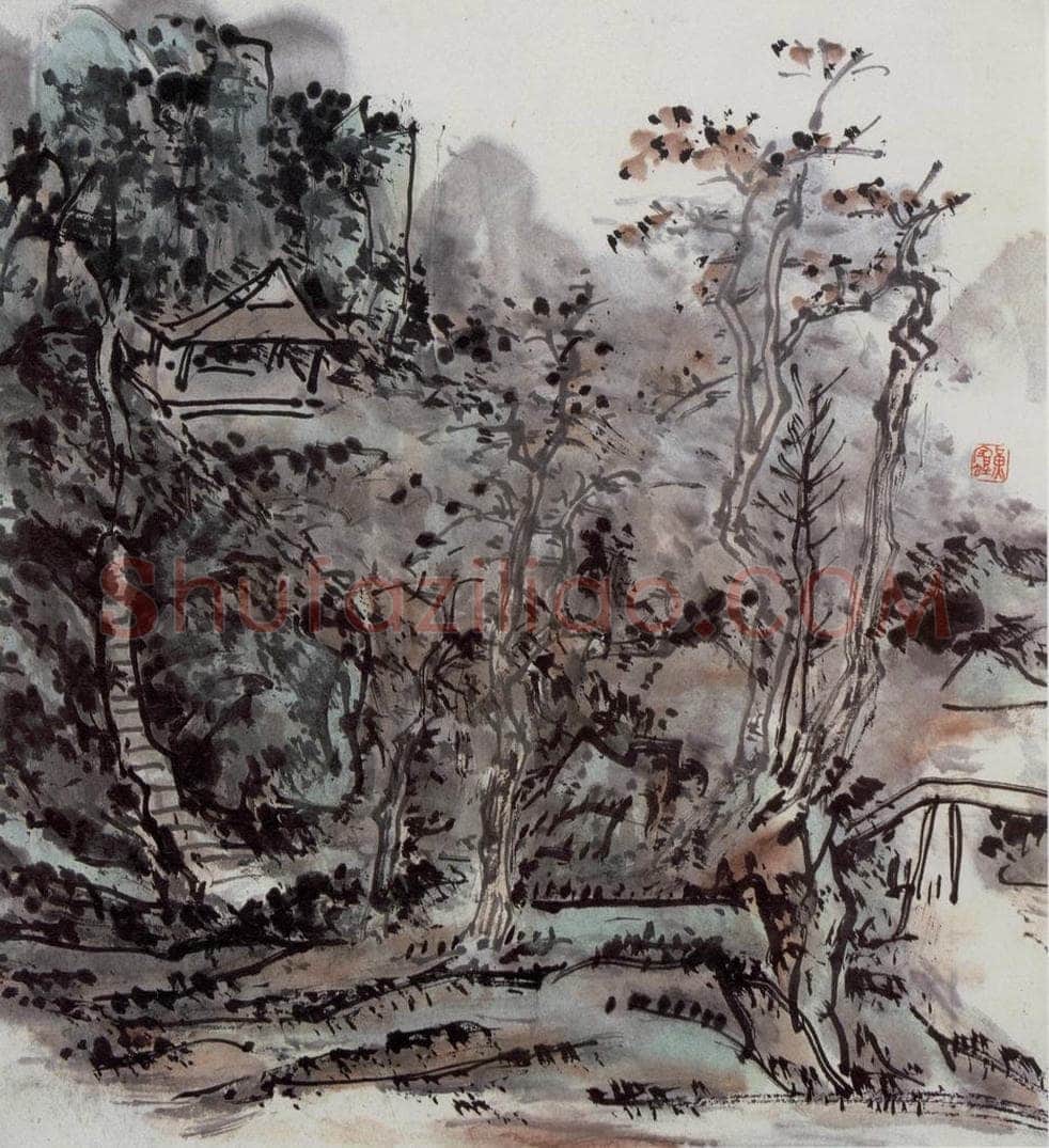 黄宾虹 《山水册页》 书画作品