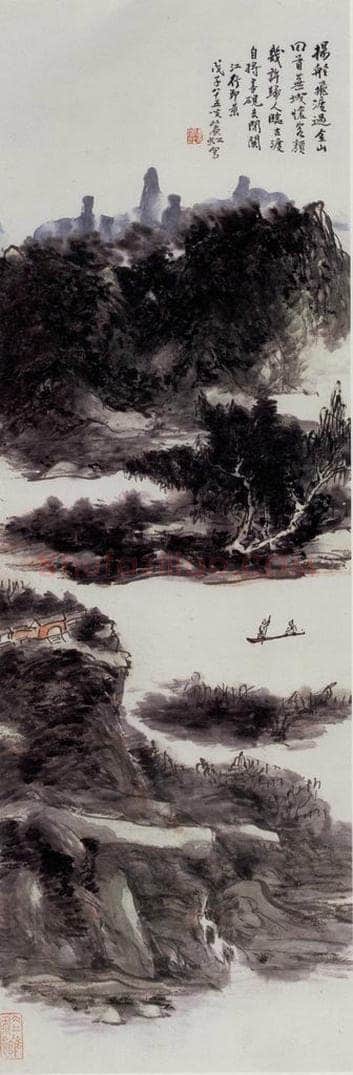  黄宾虹 《江行即景》 书画作品