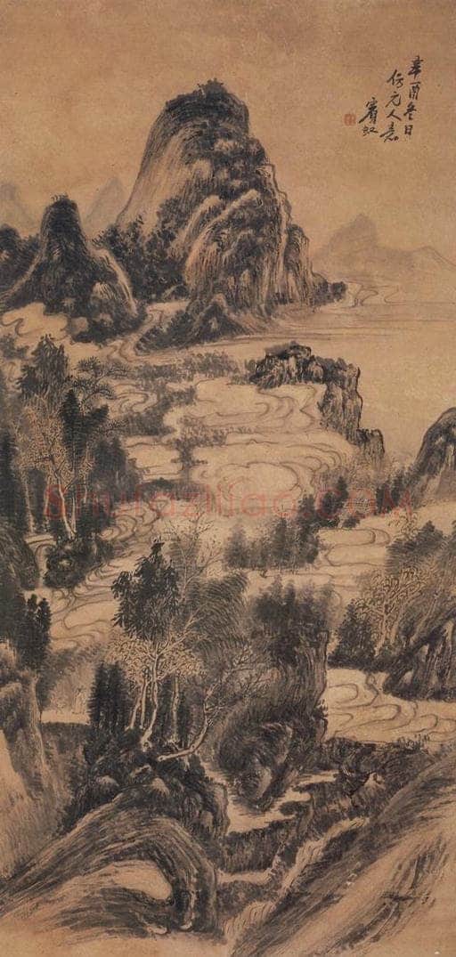  黄宾虹 《仿元人》 书画作品