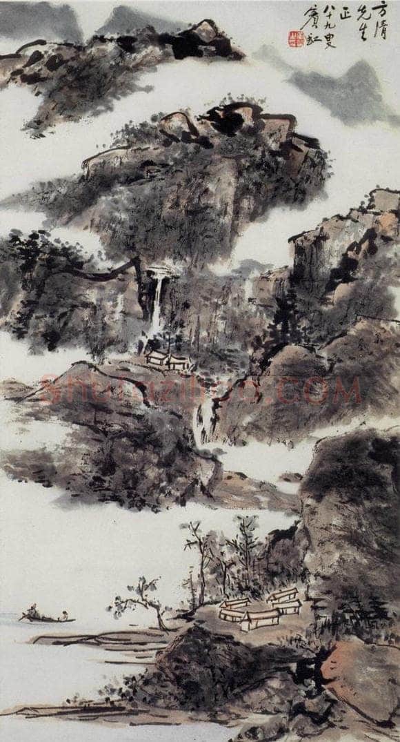  黄宾虹 《山水》 书画作品