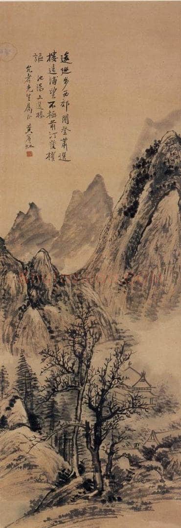 黄宾虹 《池阳文选楼》 书画作品