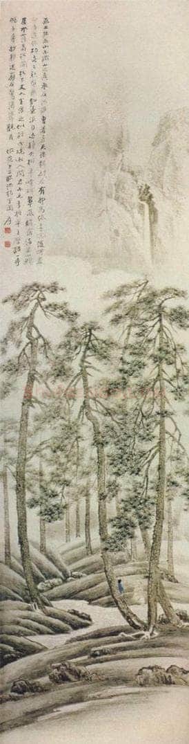  张大千 《仿范中立临流独坐图》 书画作品