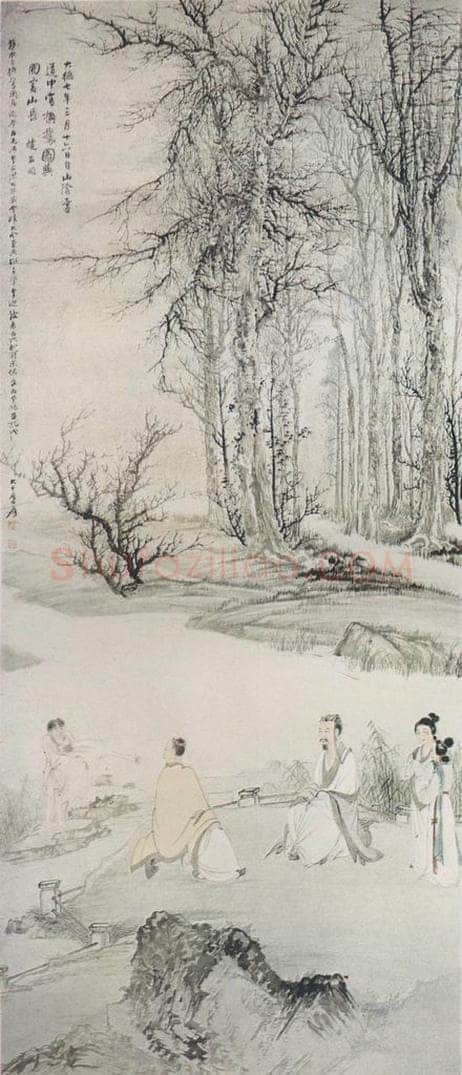 张大千 《仿赵孟頫换鹅图》 书画作品
