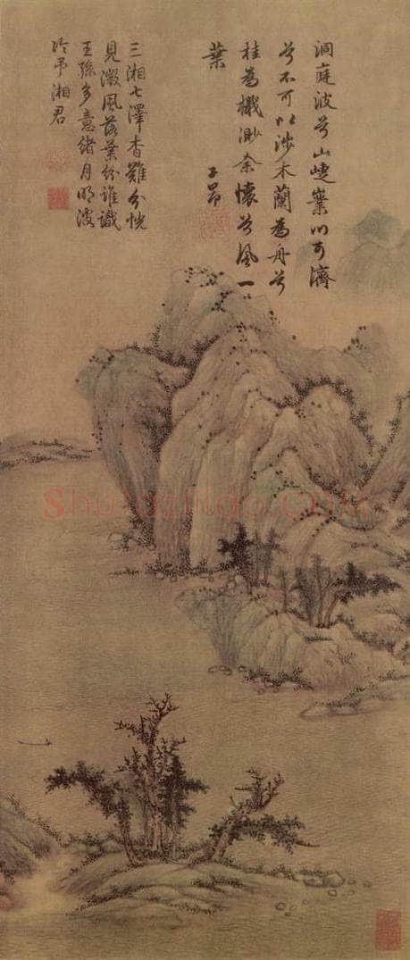 元 赵孟頫 洞庭东山图轴 书画作品