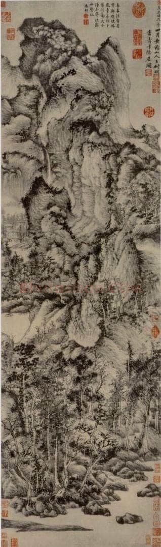 元 王蒙 青卞隐居图轴 书画作品