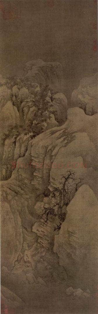 南宋 李迪 雪树寒禽图轴 书画作品
