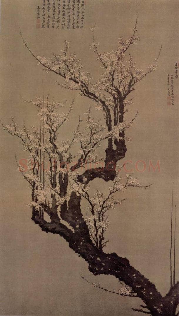 明 王谦 卓冠群芳图轴 书画作品