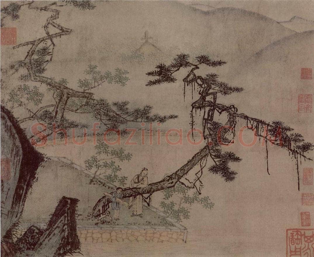 南宋 马远 倚松图册 书画作品